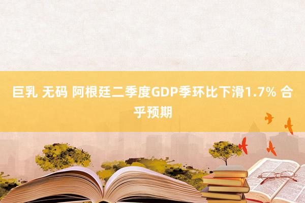 巨乳 无码 阿根廷二季度GDP季环比下滑1.7% 合乎预期