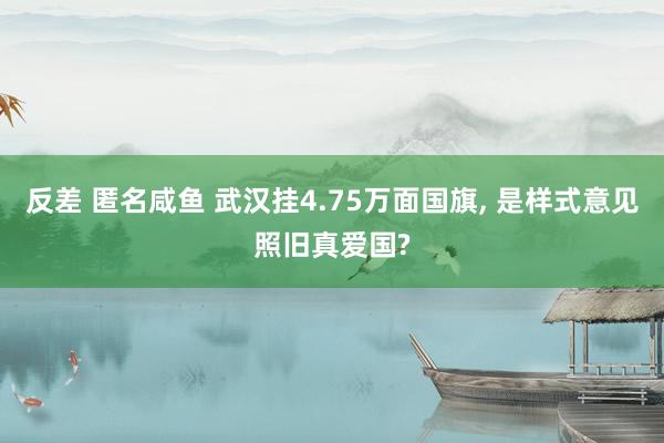 反差 匿名咸鱼 武汉挂4.75万面国旗， 是样式意见照旧真爱国?