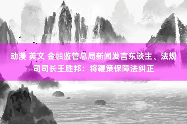 动漫 英文 金融监管总局新闻发言东谈主、法规司司长王胜邦：将鞭策保障法纠正