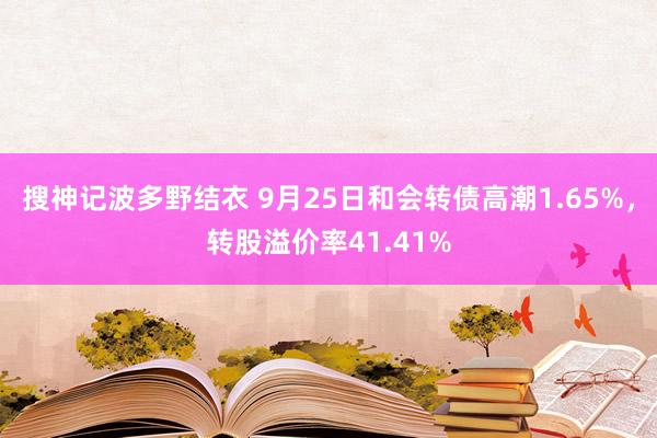 搜神记波多野结衣 9月25日和会转债高潮1.65%，转股溢价率41.41%