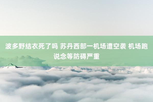 波多野结衣死了吗 苏丹西部一机场遭空袭 机场跑说念等防碍严重