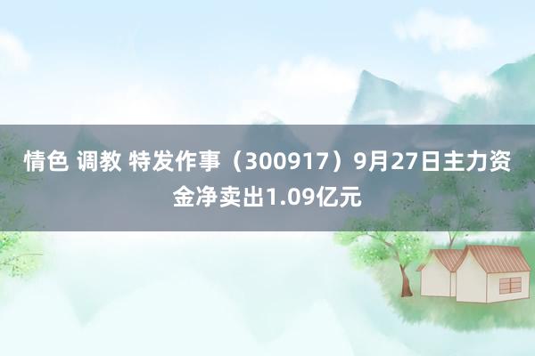 情色 调教 特发作事（300917）9月27日主力资金净卖出1.09亿元