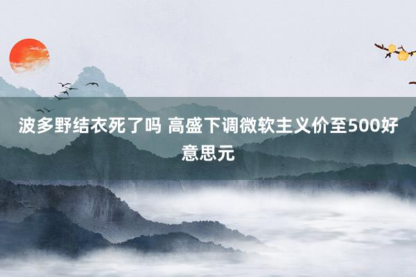 波多野结衣死了吗 高盛下调微软主义价至500好意思元