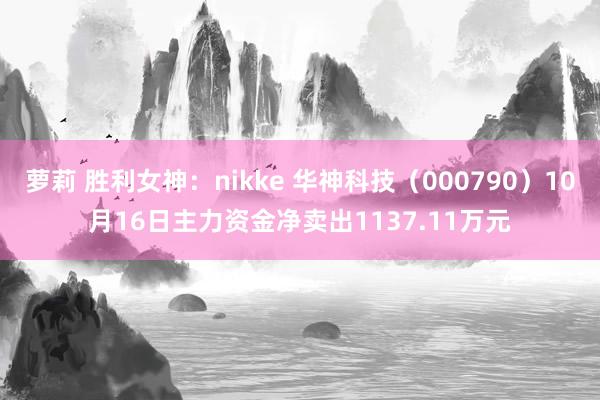 萝莉 胜利女神：nikke 华神科技（000790）10月16日主力资金净卖出1137.11万元