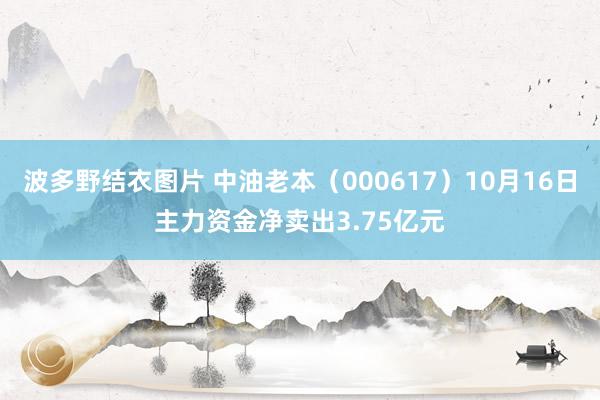 波多野结衣图片 中油老本（000617）10月16日主力资金净卖出3.75亿元