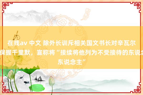 在线av 中文 除外长训斥相关国文书长对辛瓦尔之死保握千里默，宣称将“接续将他列为不受接待的东说念主”