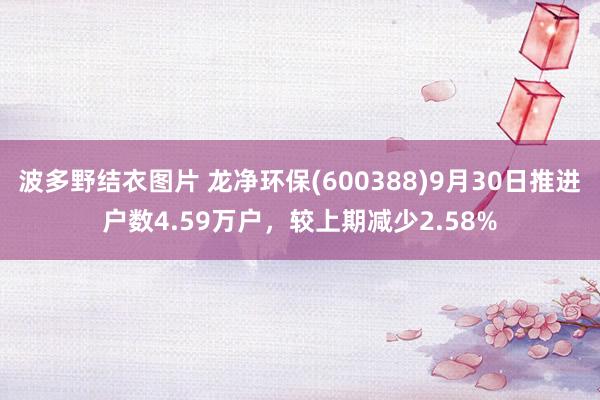 波多野结衣图片 龙净环保(600388)9月30日推进户数4.59万户，较上期减少2.58%