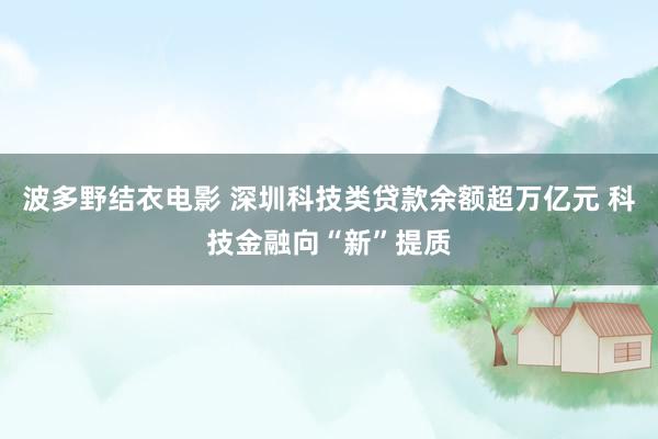 波多野结衣电影 深圳科技类贷款余额超万亿元 科技金融向“新”提质