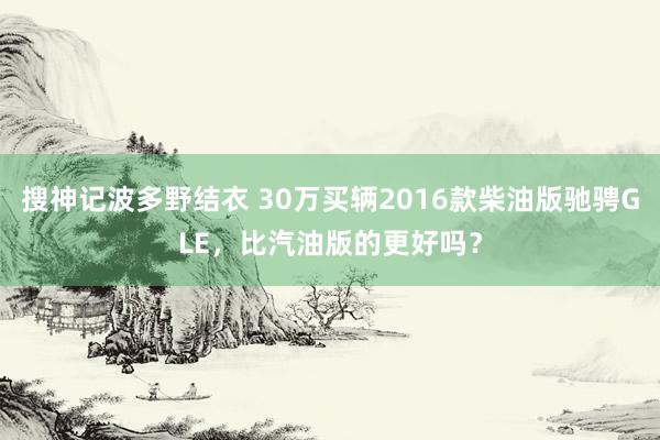 搜神记波多野结衣 30万买辆2016款柴油版驰骋GLE，比汽油版的更好吗？