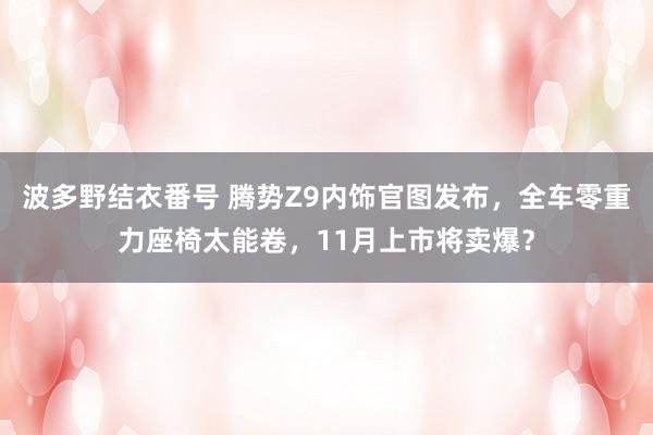 波多野结衣番号 腾势Z9内饰官图发布，全车零重力座椅太能卷，11月上市将卖爆？