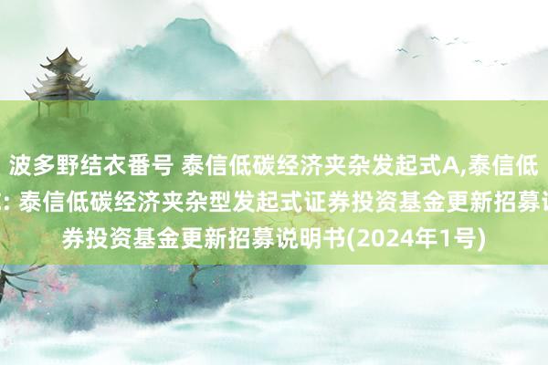 波多野结衣番号 泰信低碳经济夹杂发起式A，泰信低碳经济夹杂发起式C: 泰信低碳经济夹杂型发起式证券投资基金更新招募说明书(2024年1号)