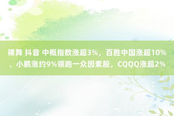 裸舞 抖音 中概指数涨超3%，百胜中国涨超10%、小鹏涨约9%领跑一众因素股，CQQQ涨超2%