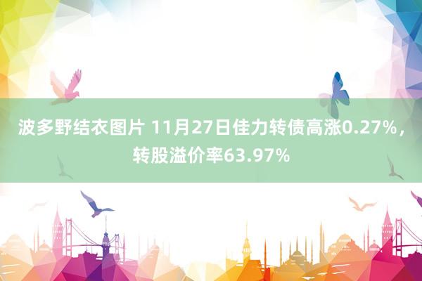 波多野结衣图片 11月27日佳力转债高涨0.27%，转股溢价率63.97%