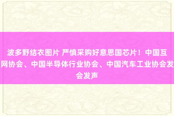 波多野结衣图片 严慎采购好意思国芯片！中国互联网协会、中国半导体行业协会、中国汽车工业协会发声