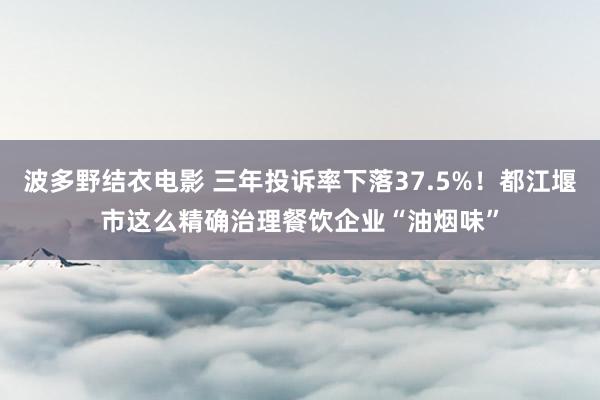 波多野结衣电影 三年投诉率下落37.5%！都江堰市这么精确治理餐饮企业“油烟味”