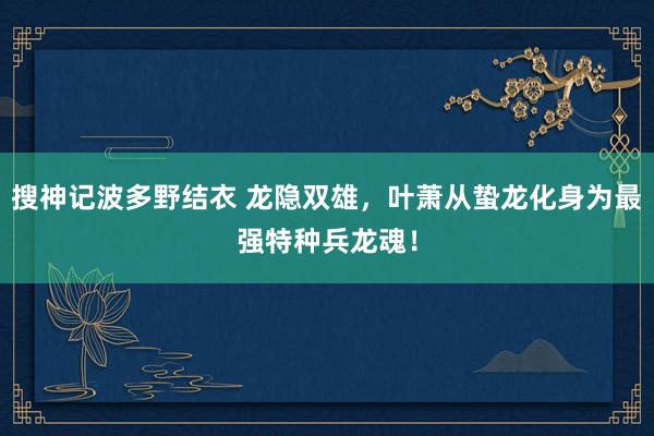 搜神记波多野结衣 龙隐双雄，叶萧从蛰龙化身为最强特种兵龙魂！