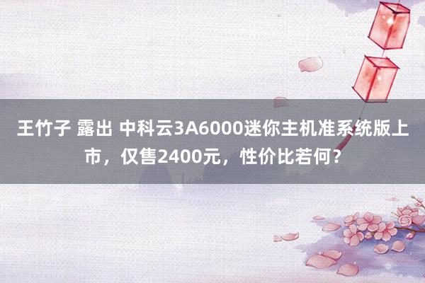 王竹子 露出 中科云3A6000迷你主机准系统版上市，仅售2400元，性价比若何？