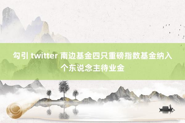 勾引 twitter 南边基金四只重磅指数基金纳入个东说念主待业金