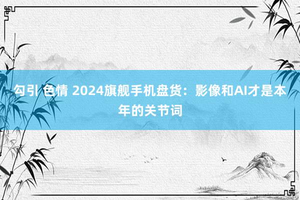 勾引 色情 2024旗舰手机盘货：影像和AI才是本年的关节词