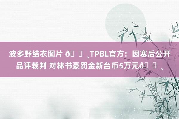 波多野结衣图片 💸TPBL官方：因赛后公开品评裁判 对林书豪罚金新台币5万元💸