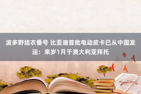 波多野结衣番号 比亚迪首批电动皮卡已从中国发运：来岁1月于澳大利亚拜托