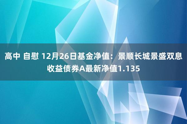 高中 自慰 12月26日基金净值：景顺长城景盛双息收益债券A最新净值1.135