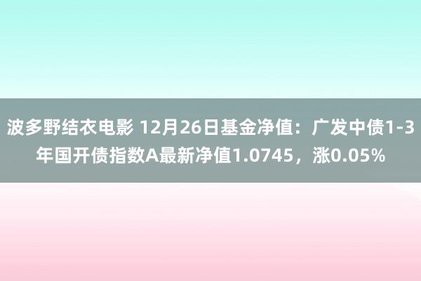 波多野结衣电影 12月26日基金净值：广发中债1-3年国开债指数A最新净值1.0745，涨0.05%