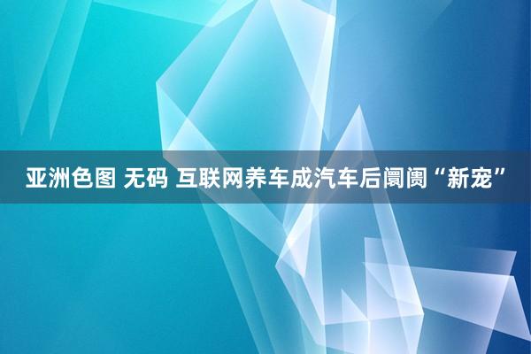 亚洲色图 无码 互联网养车成汽车后阛阓“新宠”