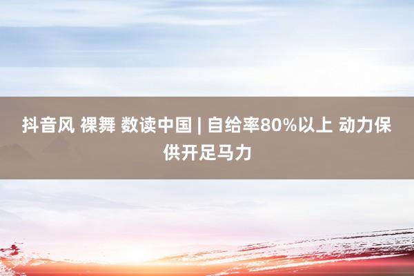 抖音风 裸舞 数读中国 | 自给率80%以上 动力保供开足马力