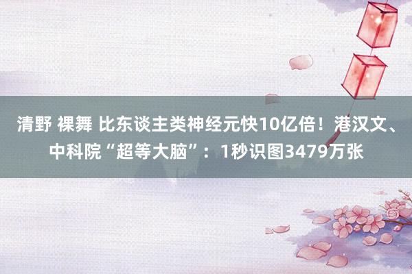 清野 裸舞 比东谈主类神经元快10亿倍！港汉文、中科院“超等大脑”：1秒识图3479万张