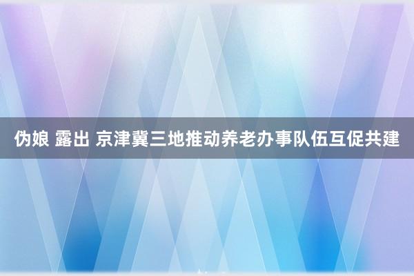 伪娘 露出 京津冀三地推动养老办事队伍互促共建