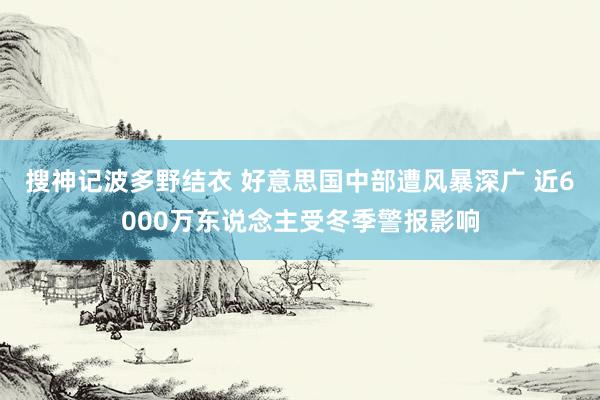 搜神记波多野结衣 好意思国中部遭风暴深广 近6000万东说念主受冬季警报影响