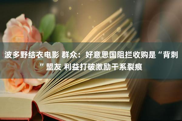 波多野结衣电影 群众：好意思国阻拦收购是“背刺”盟友 利益打破激励干系裂痕