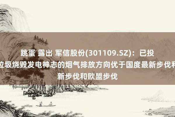 跳蛋 露出 军信股份(301109.SZ)：已投产运营的垃圾烧毁发电神志的烟气排放方向优于国度最新步伐和欧盟步伐