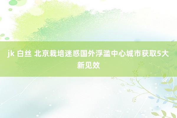 jk 白丝 北京栽培迷惑国外浮滥中心城市获取5大新见效